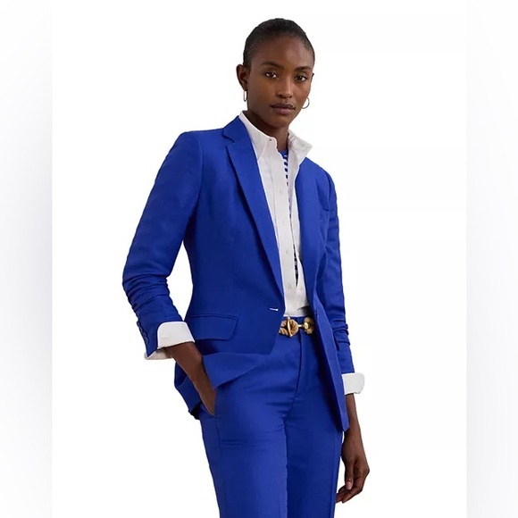 NWT LAUREN RALPHLAUREN Linen-Blend Twill Blazer - Picture 3 of 6